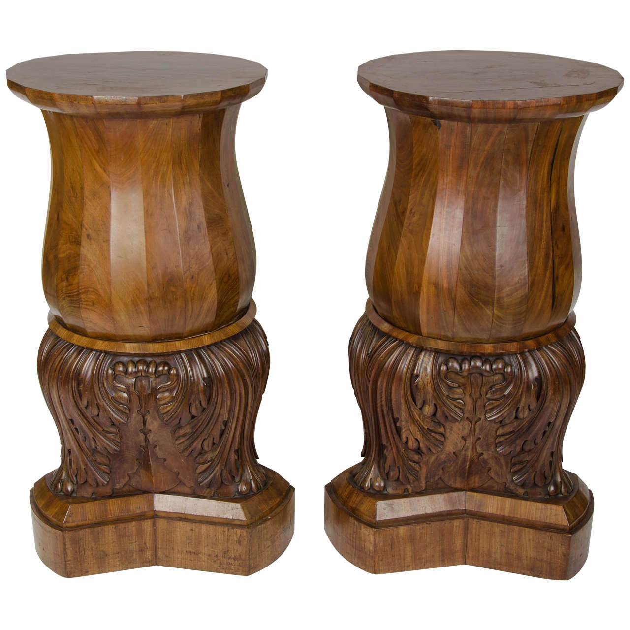 Pair of North European Mahogany Pedestals For Sale