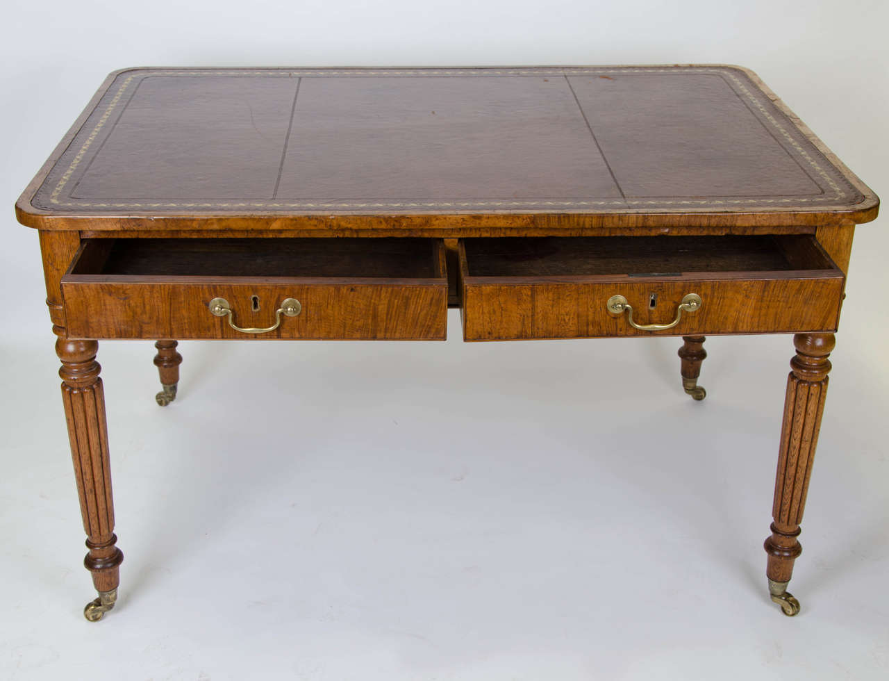 George IV Figured Oak Partners Writing Table 2