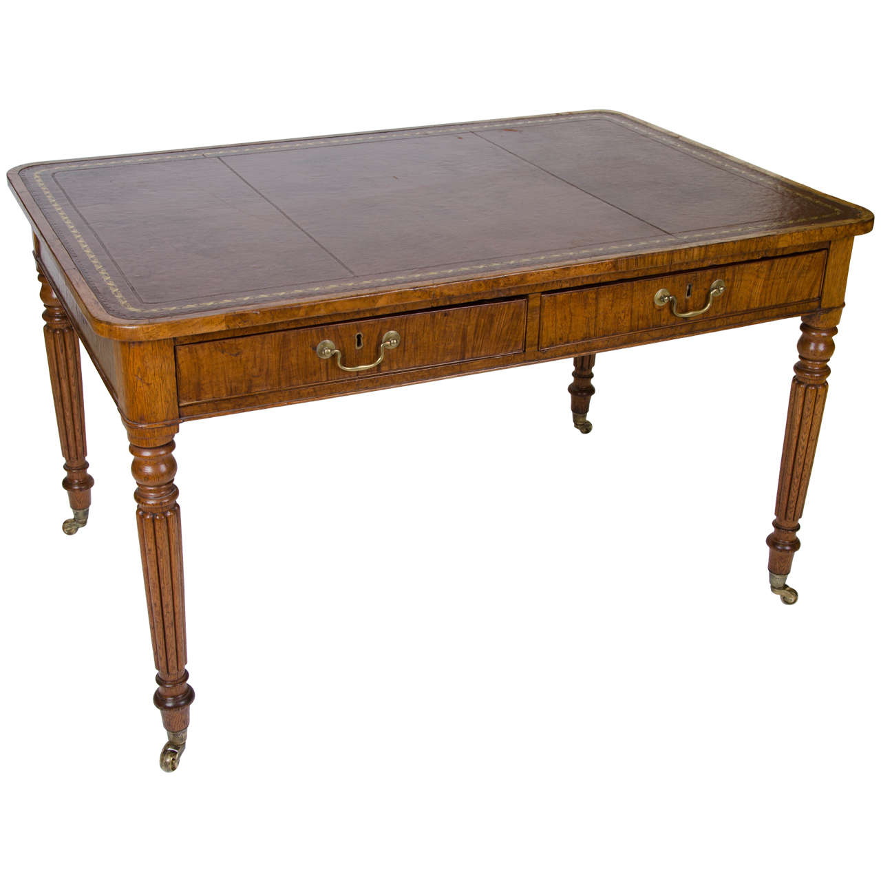 George IV Figured Oak Partners Writing Table In Good Condition In London, GB