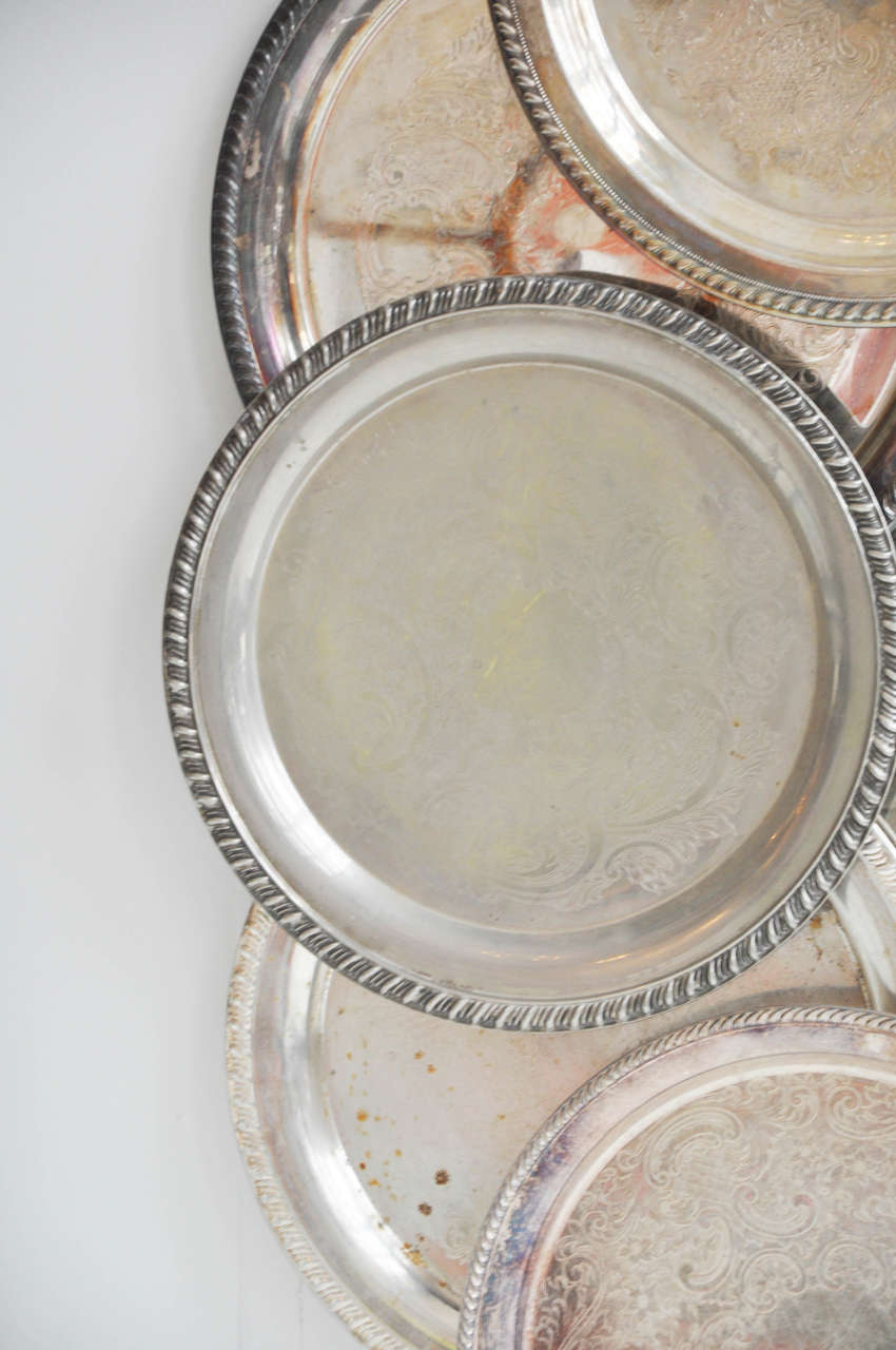 Antique Round Mirror of Plates For Sale 1