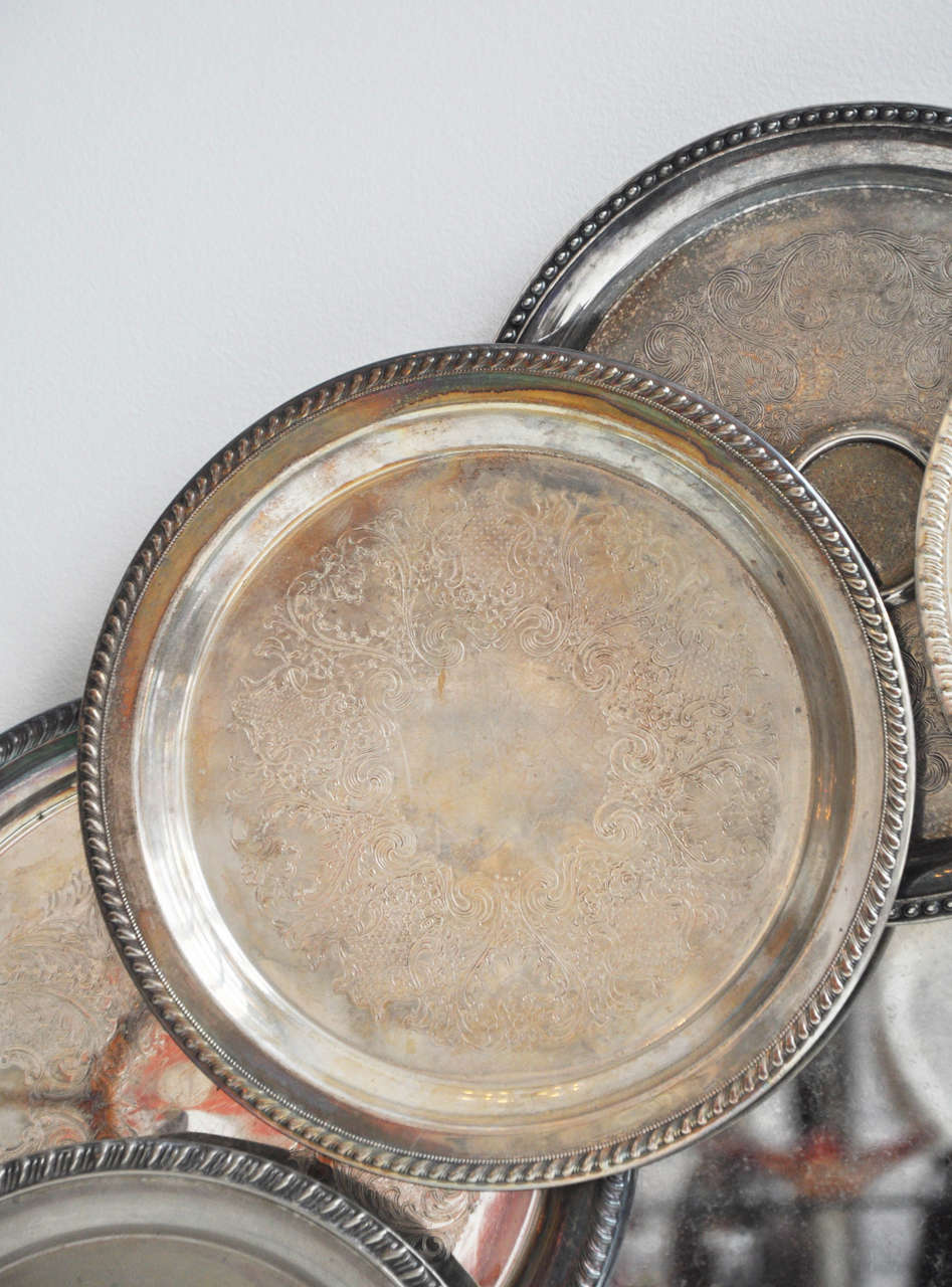 Antique Round Mirror of Plates For Sale 2