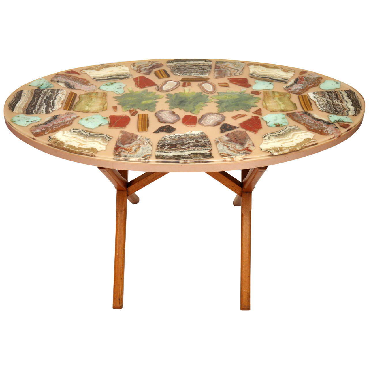 Agate Slice Oval Breakfast Table