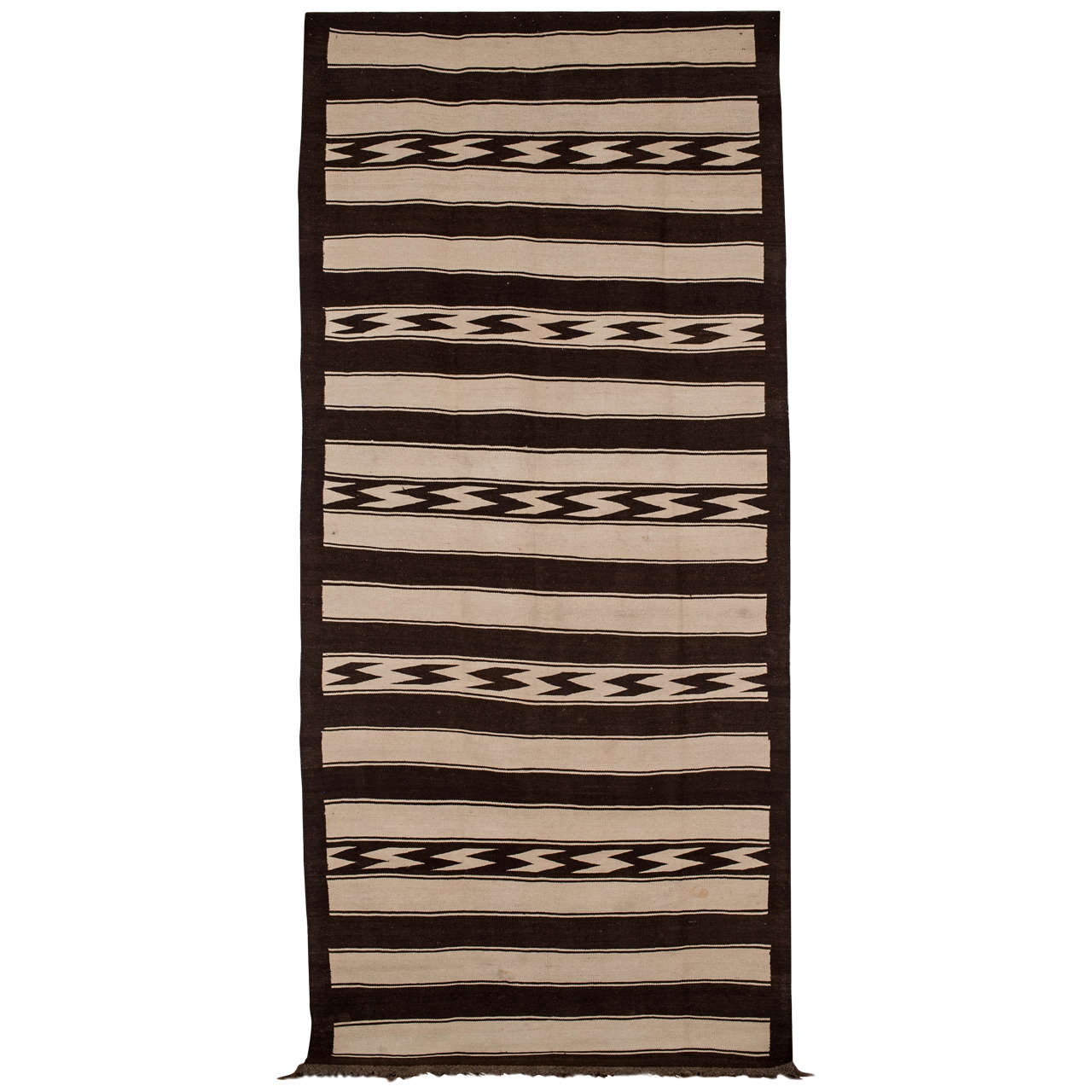 Vieux Kilim minimaliste Asie centrale vintage