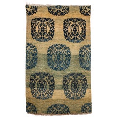 Stunning Green Ground Antique Tibetan Rug