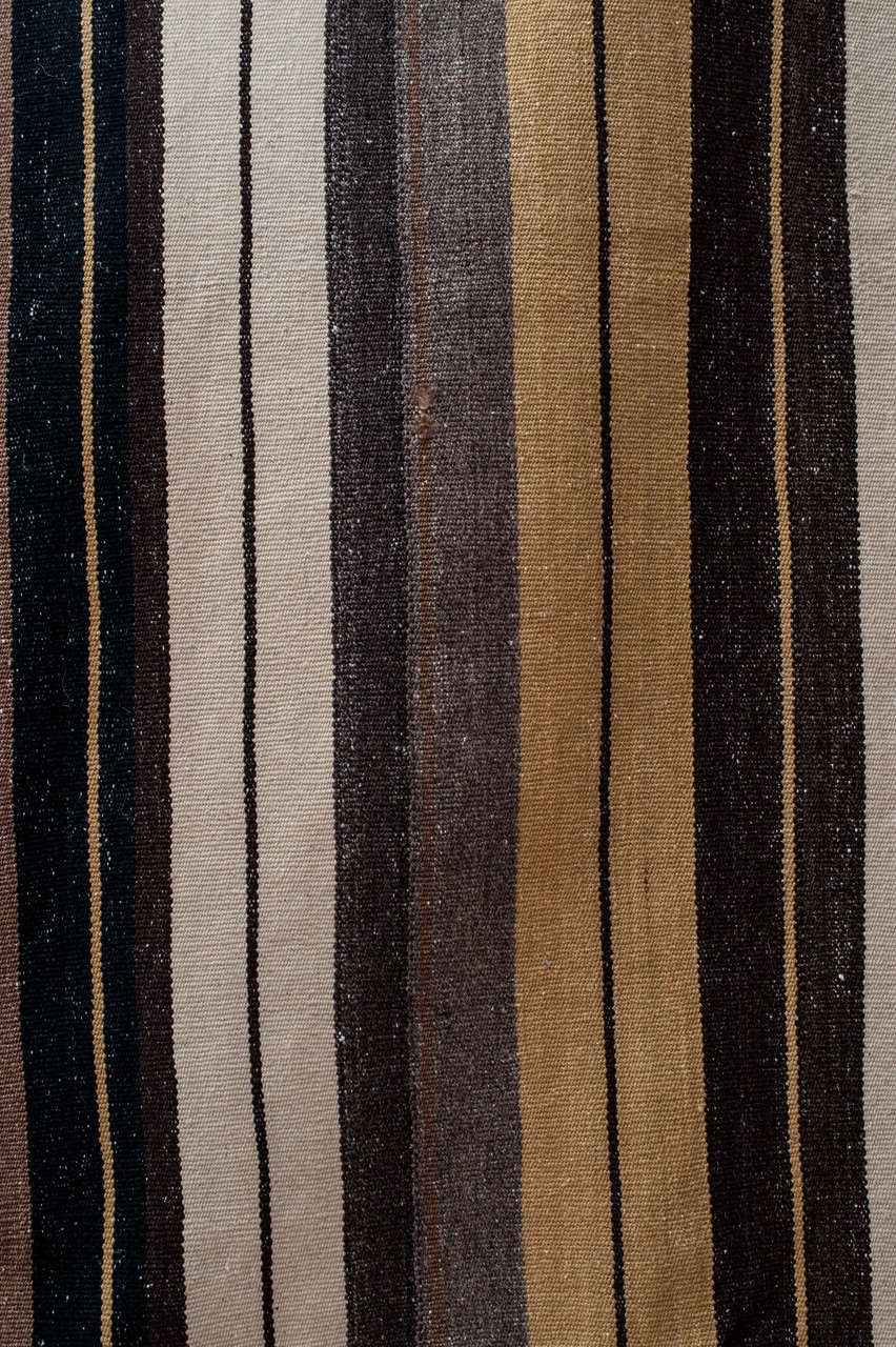 Turkish Mid-Century Modern Central Anatolian Kilim Rug with Stripes For Sale