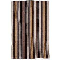 Retro Mid-Century Modern Central Anatolian Kilim Rug with Stripes