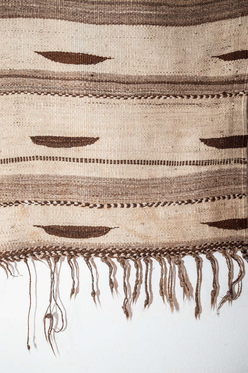 Hand-Woven Vintage Mocha Moroccan Berber Kilim Rug