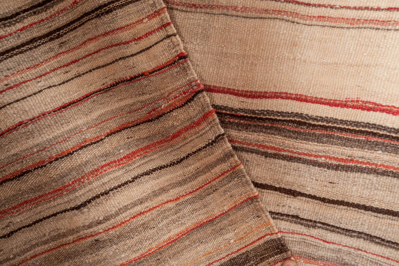Tribal Vintage Mejjat Berber 'Desert Sand' Flat-Weave Haik Rug For Sale