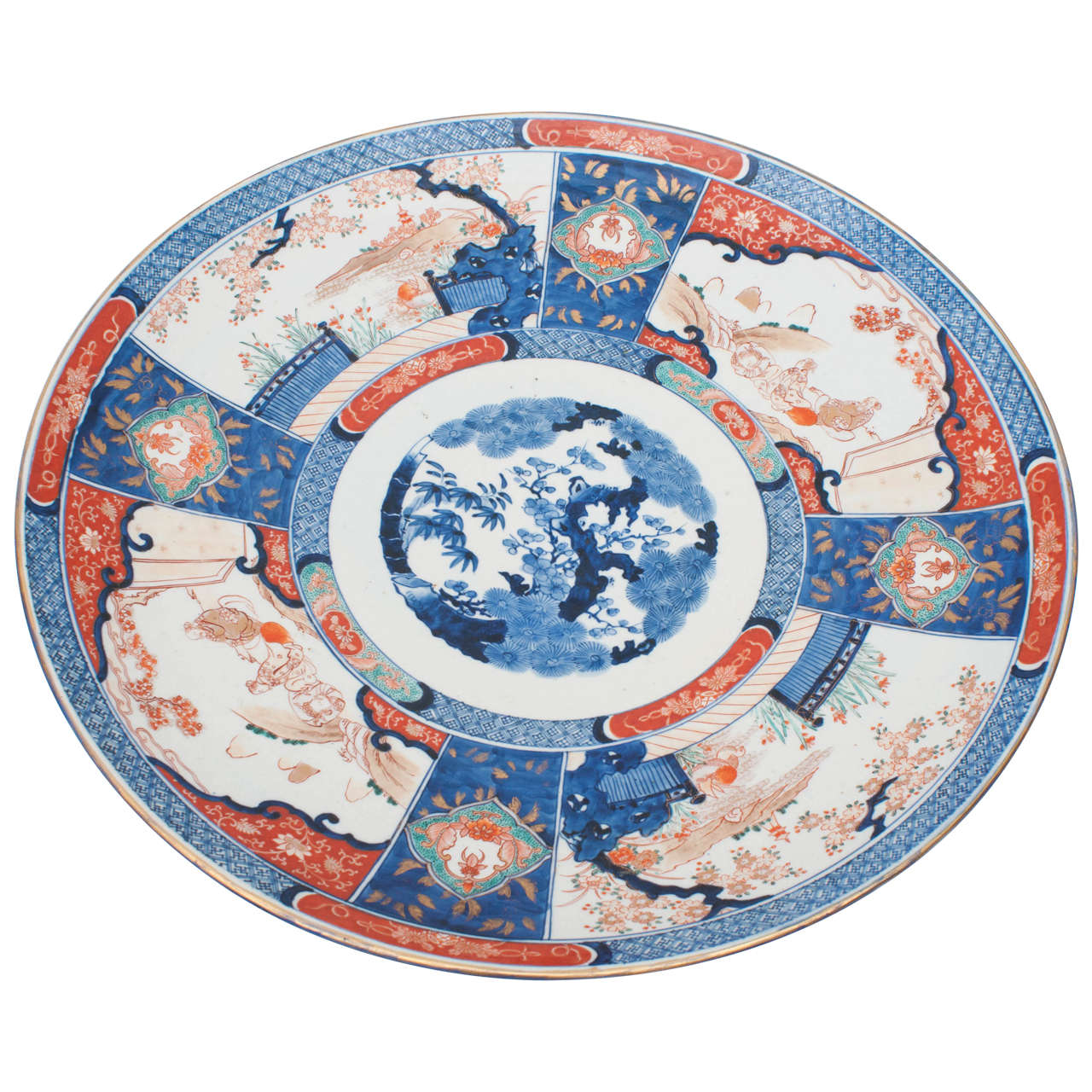 Japanese Imari Porcelain Charger, circa 1880, Meiji For Sale