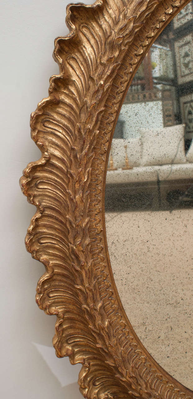 Pair of 19th Century Baroque Style Carved Giltwood Mirrors In Excellent Condition For Sale In Kensington, MD