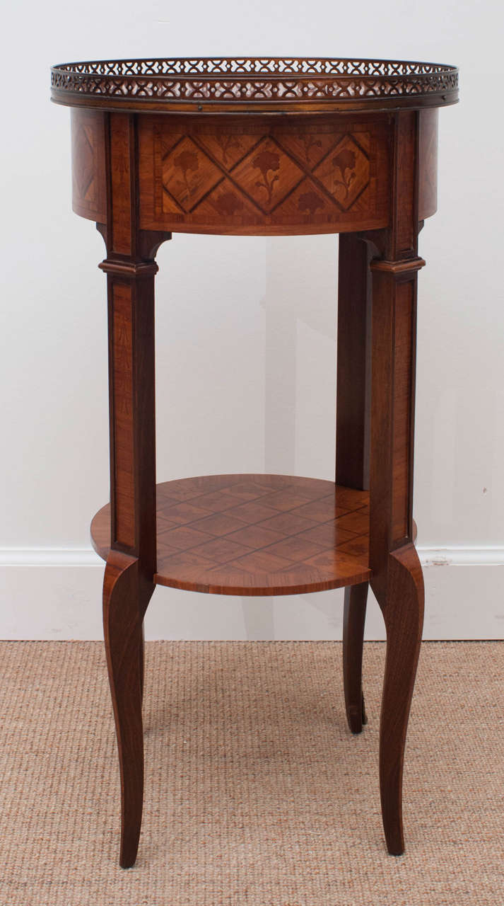 French Louis XVI Style Parquetry Gueridon