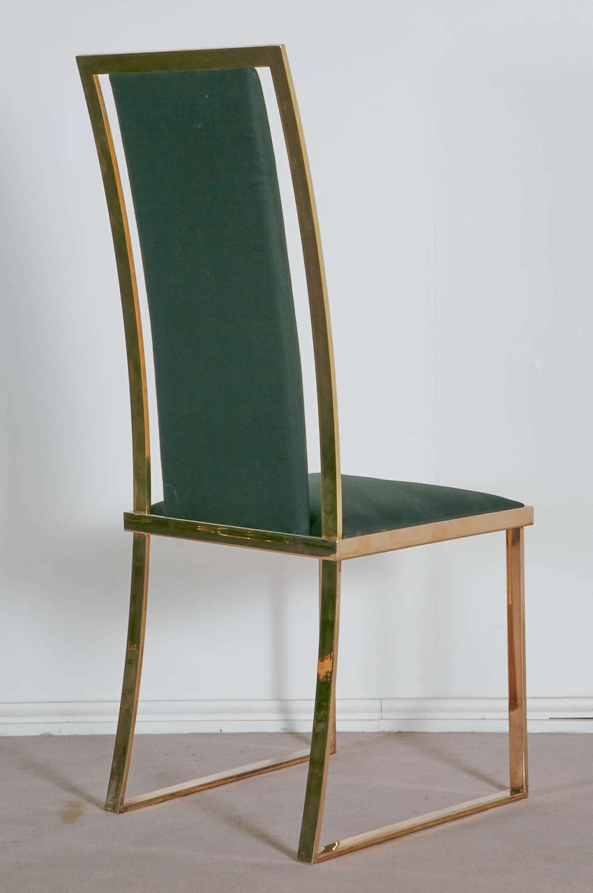 Set of Six Brass and Gilded Metal Chairs in the Style of Jansen 3