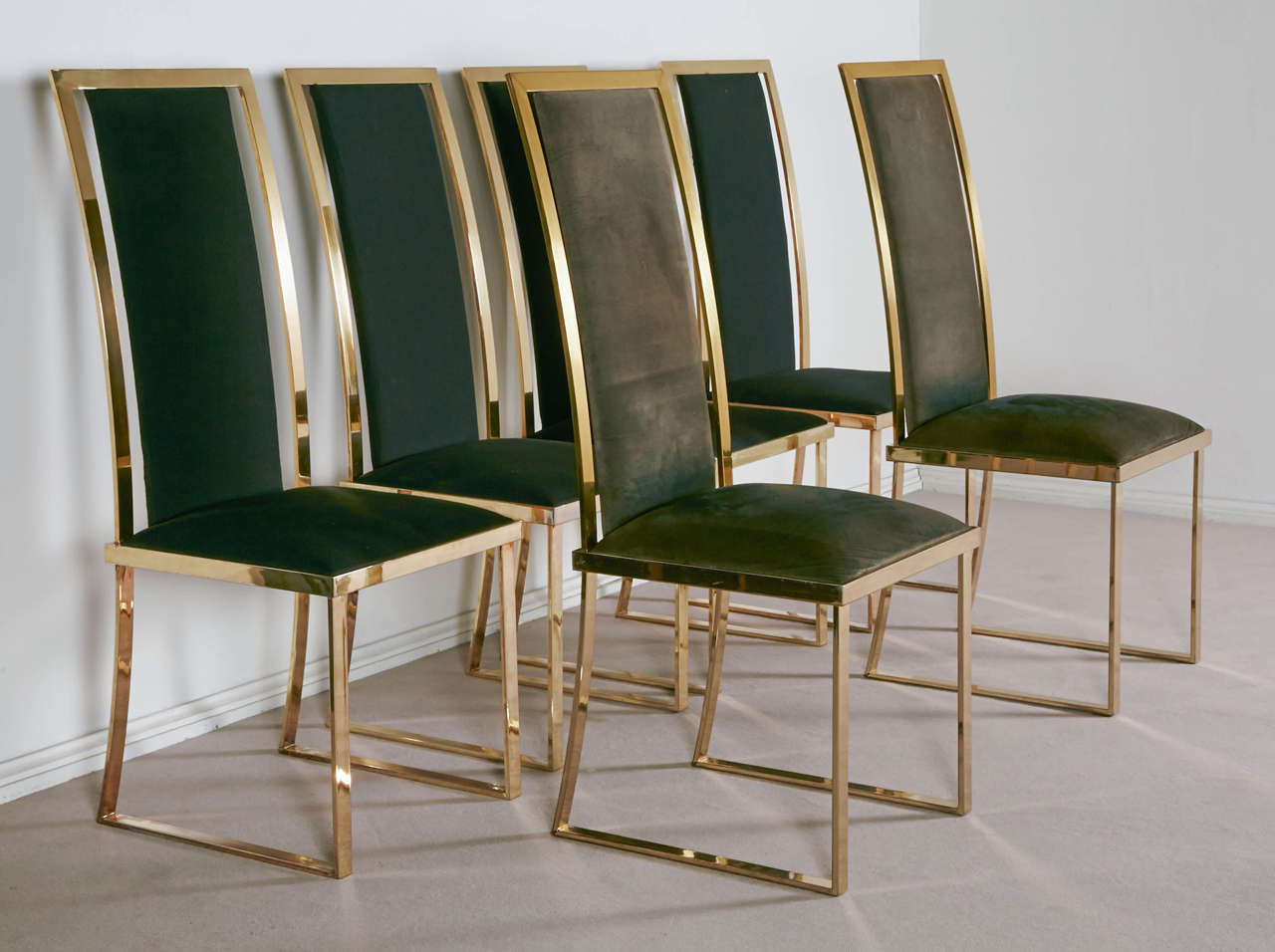 Set of Six Brass and Gilded Metal Chairs in the Style of Jansen 5