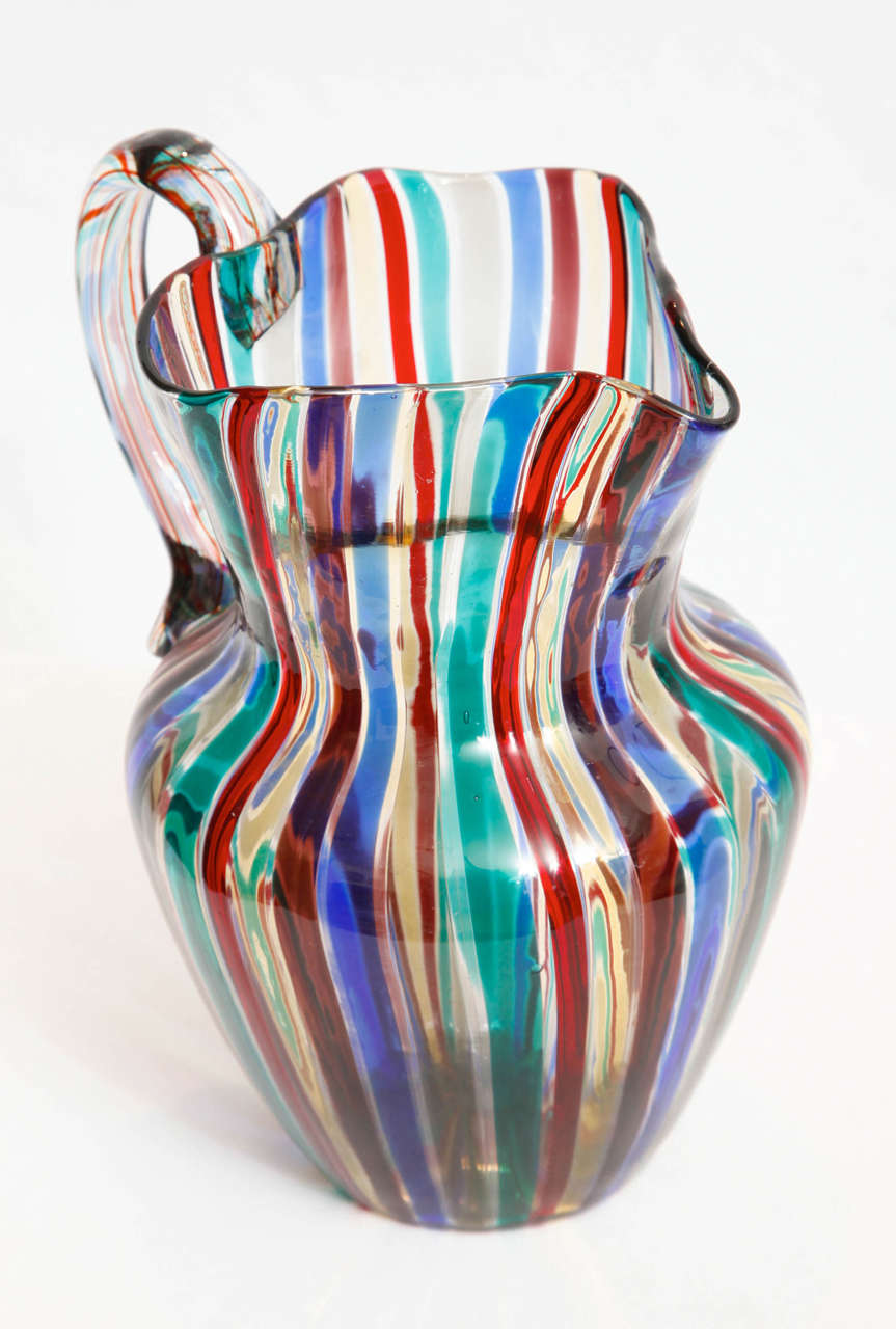 Italian Gio Ponto for Venini, 'Sette Colori' Jug