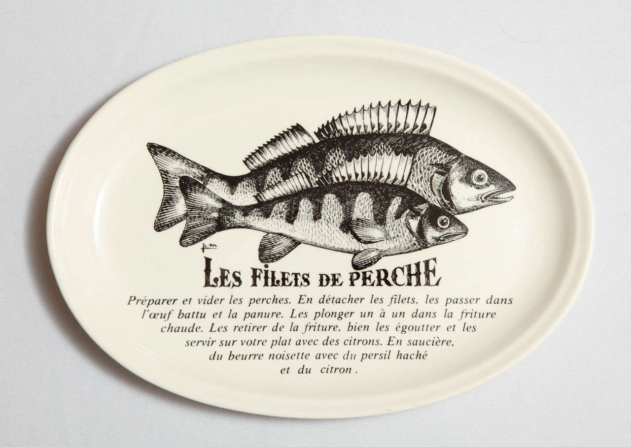 Set of 6 decorative plates with a design by Pierre Maitre (°1956) produced by Gien, France.