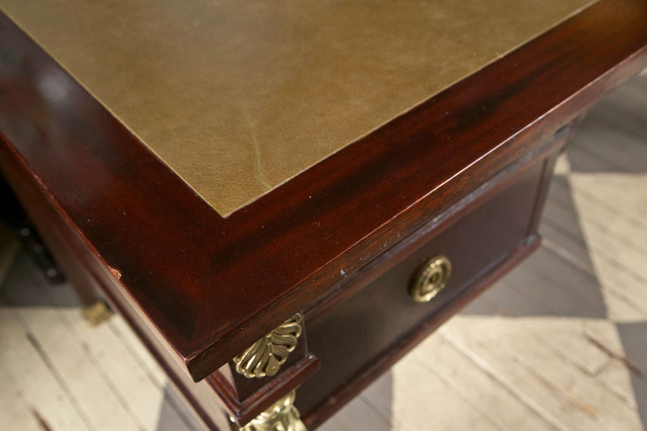 Empire Style Leather Top Writing Table For Sale 3