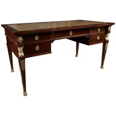Empire Style Leather Top Writing Table