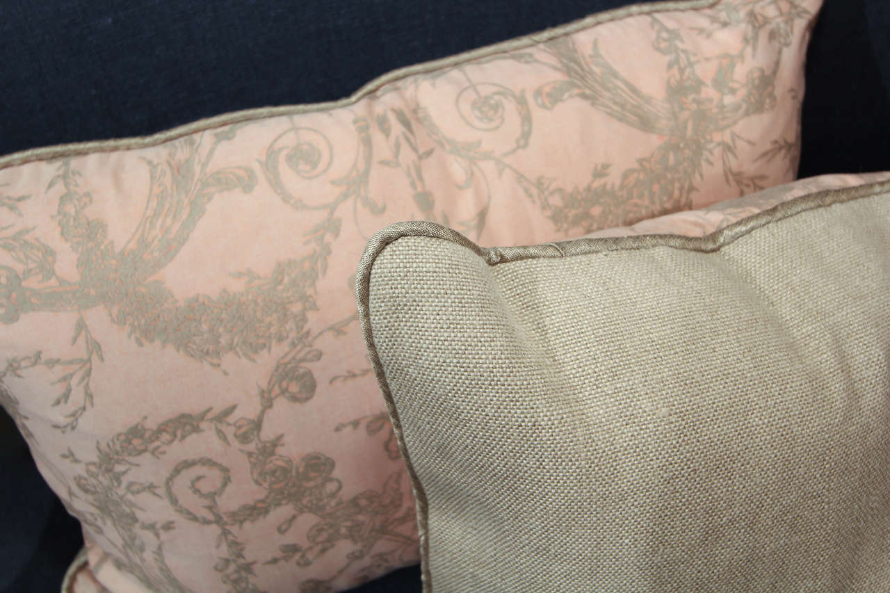 Mid-20th Century Pale Pink Fortuny Pillows