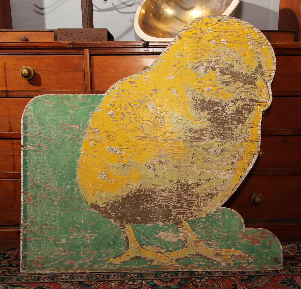large double sided wood chick from old farm store