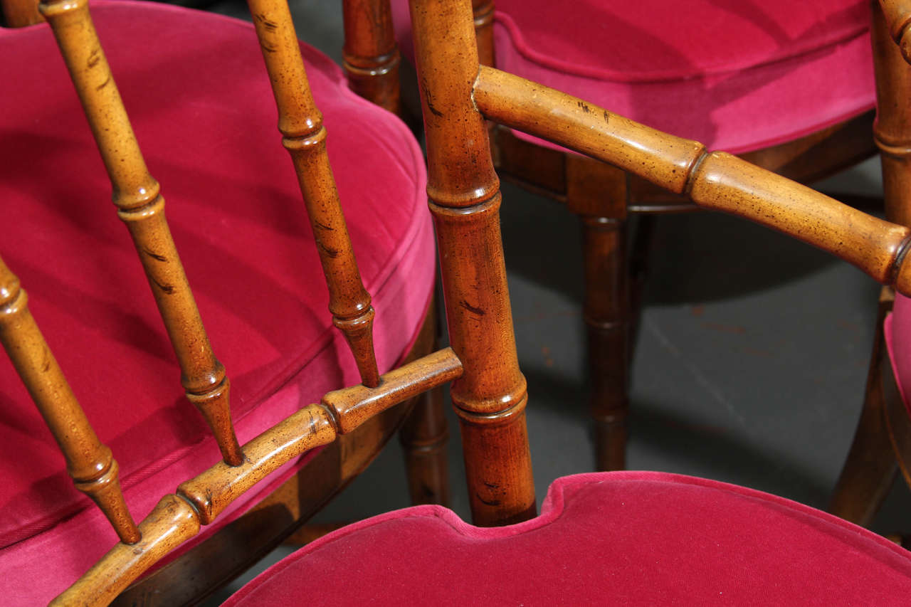 set of 4 faux bamboo chairs In Good Condition In Seattle, WA