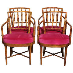 set of 4 faux bamboo chairs