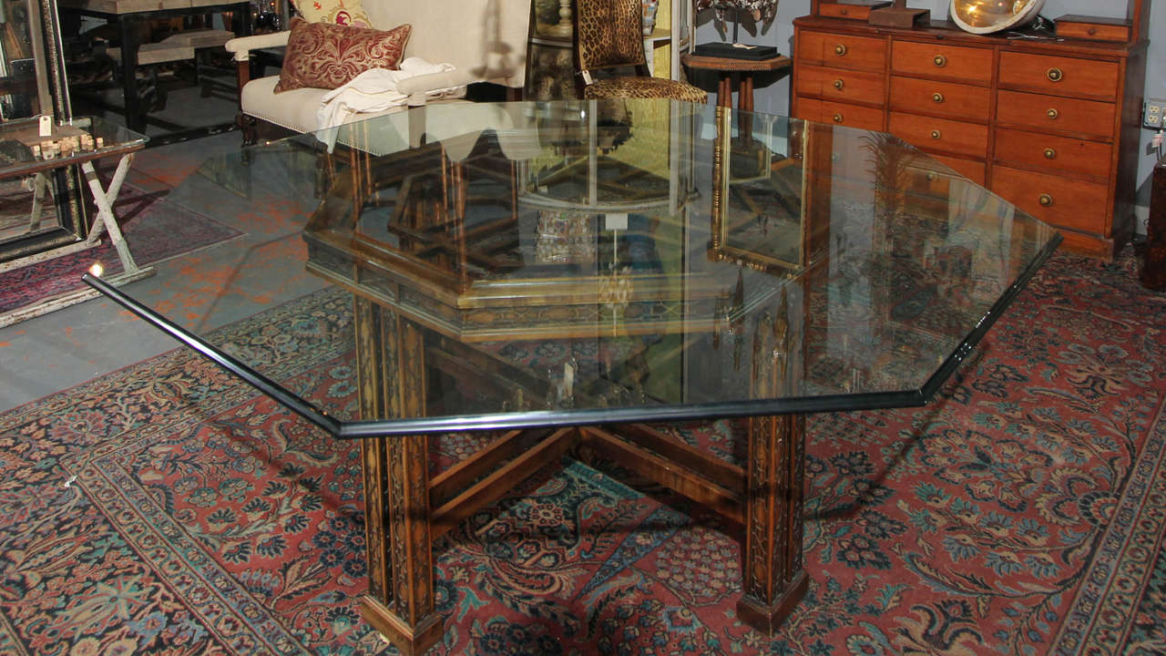 20th Century Maguire Chinoiserie Octagonal Table For Sale