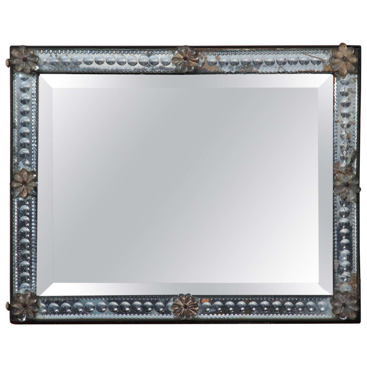 Small Rectangular Venetian Mirror at 1stDibs