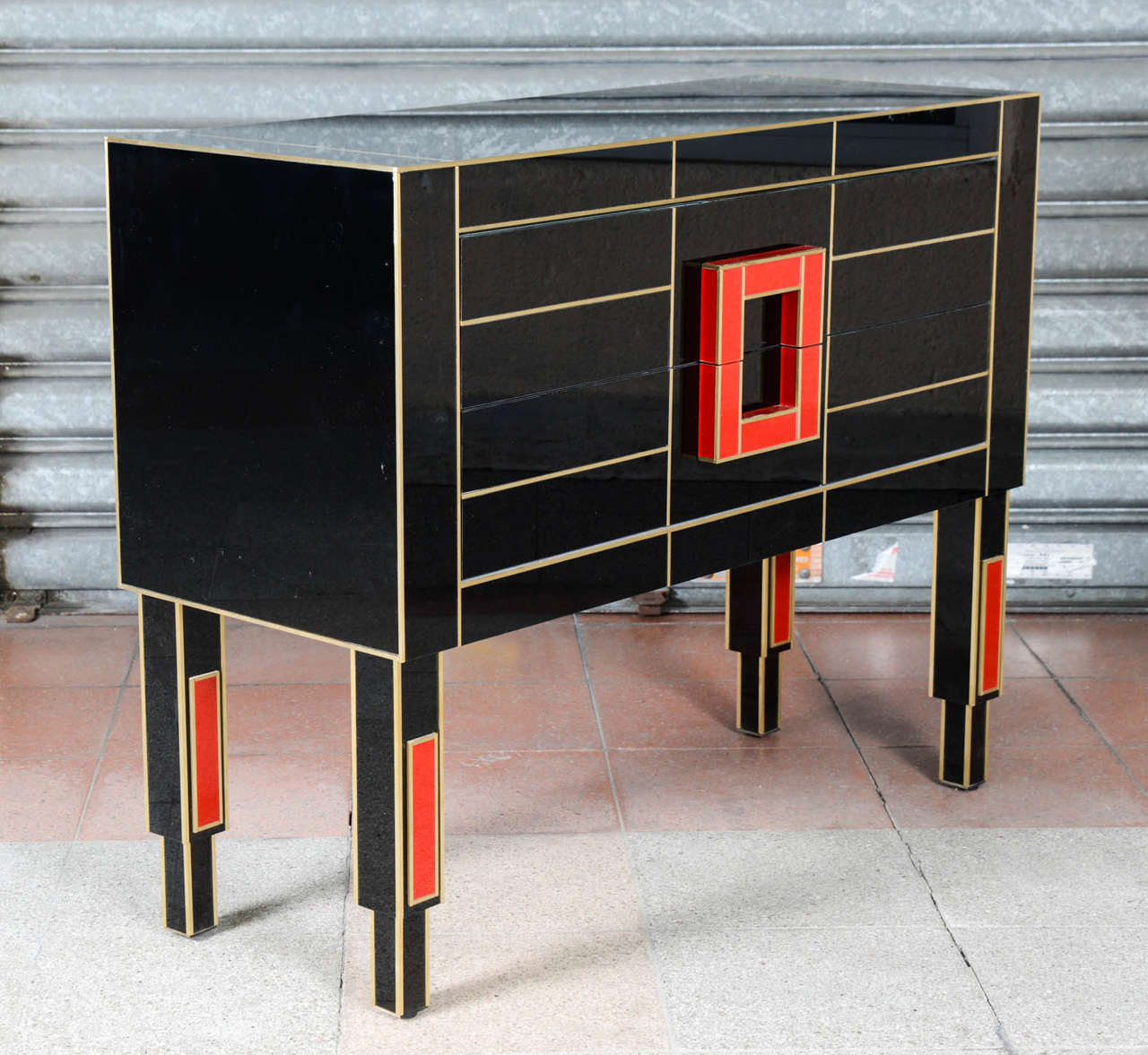 Pair of Commodes All in Glass Tinged in the Mass