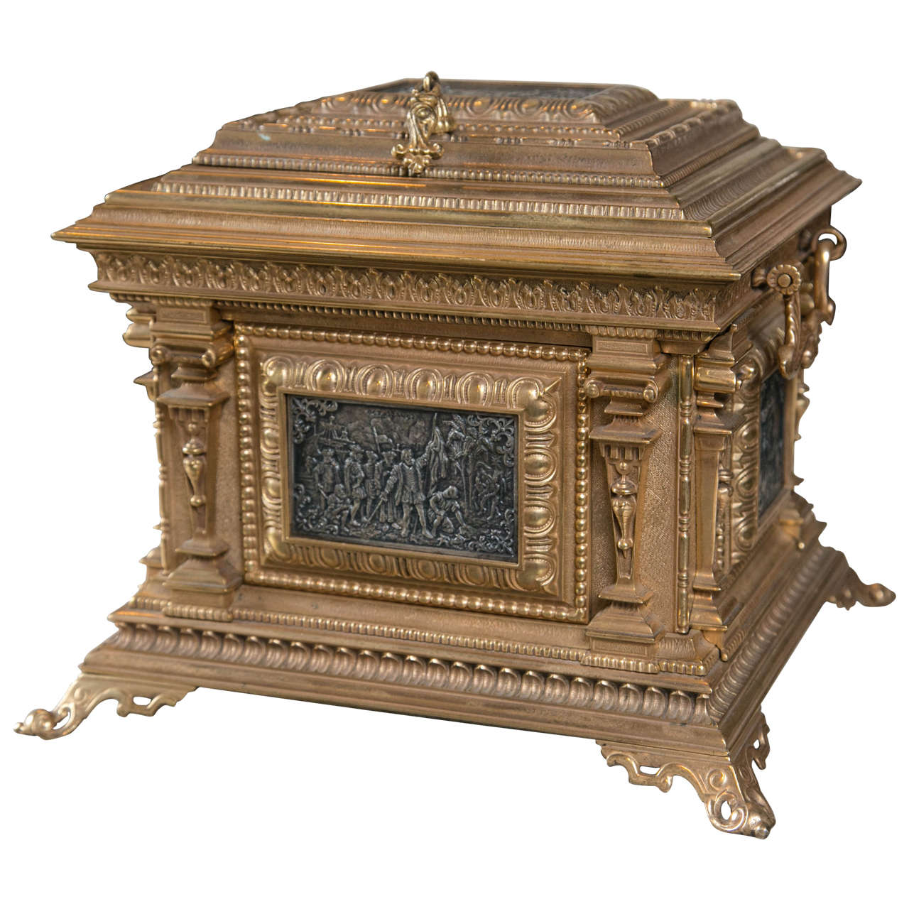 Gilt Bronze Jewelry Casket For Sale