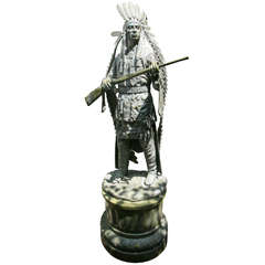 Standing Bronze Figure of a Native American