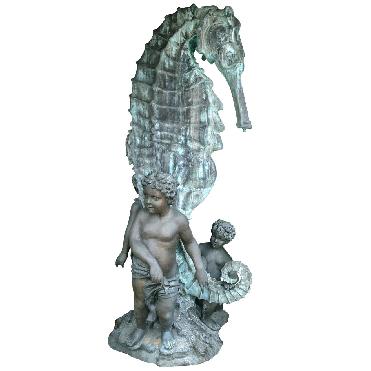 Bronze Seahorse Fountain at 1stDibs