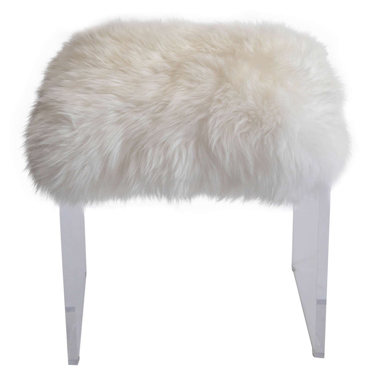 Vintage Lucite Stool with Faux Fur Topper at 1stDibs lucite footstool