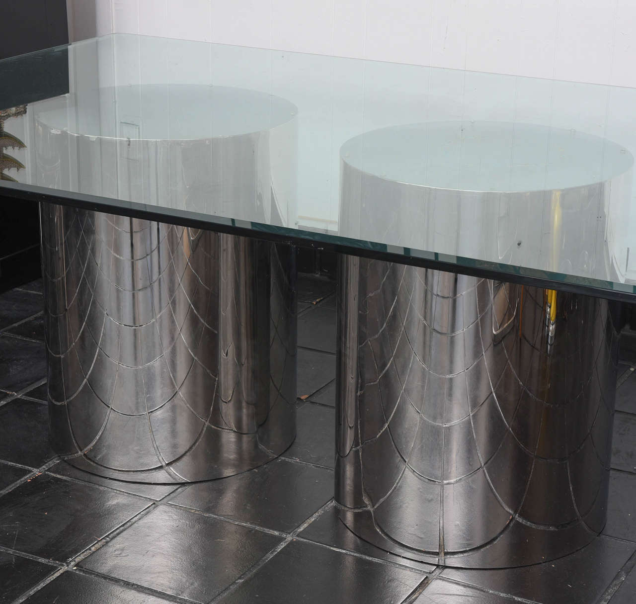 Steel Drum Pedestal Dining Table 1