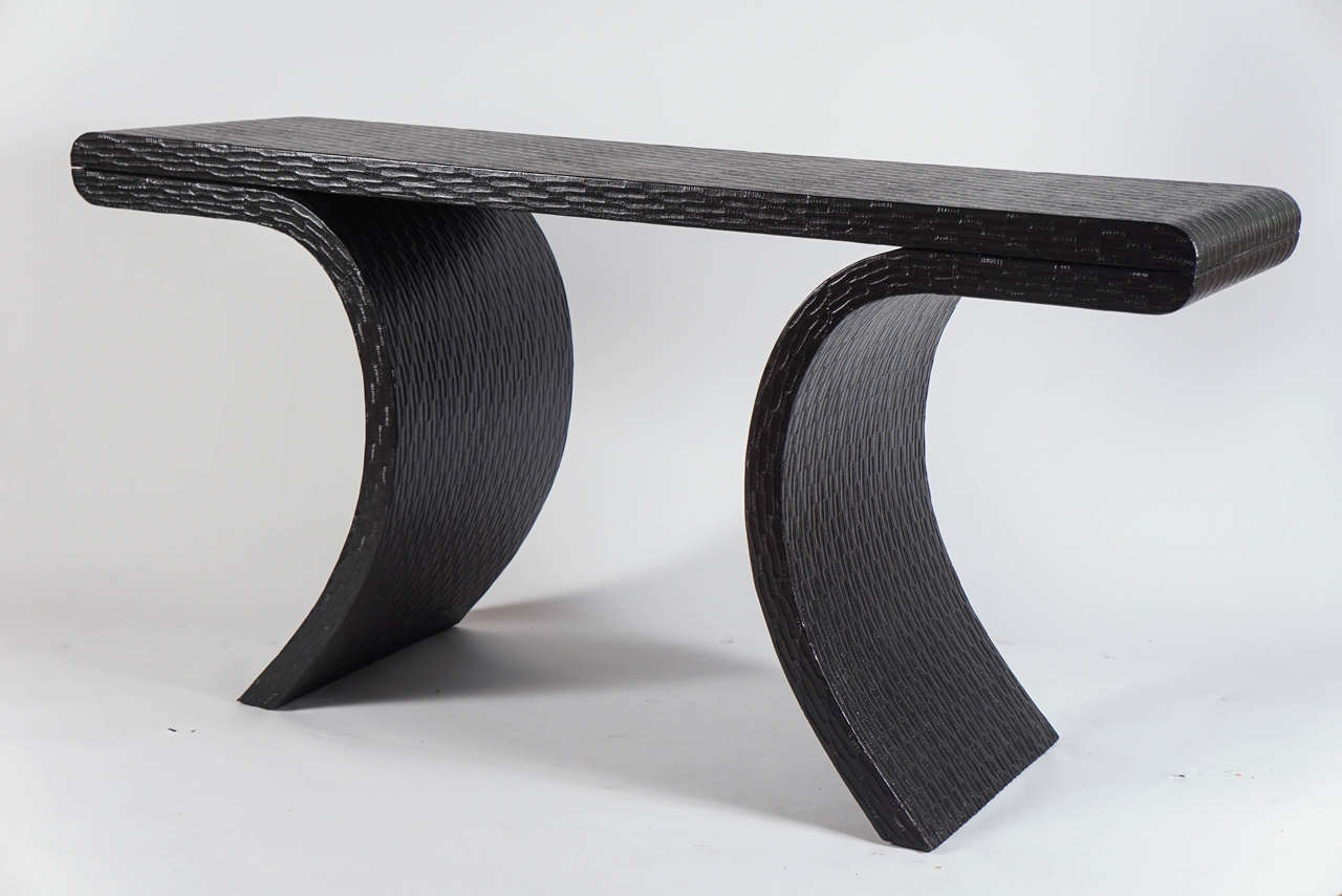 Textured Black Console Table by Thayer Coggin 2