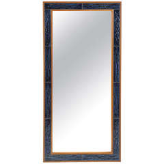 Blue Tile Frame Wall Mirror