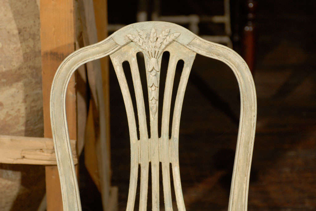 Mid-20th Century Set of Four Swedish Late Gustavian Style Wheat Back Side Chairs