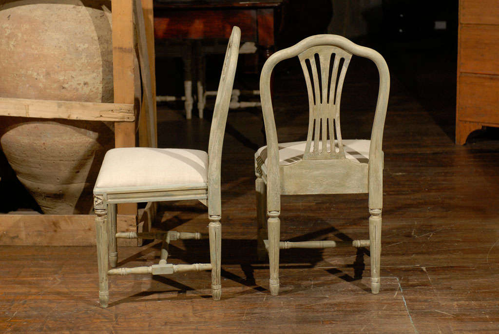 Set of Four Swedish Late Gustavian Style Wheat Back Side Chairs 1