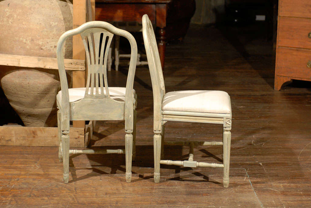 Set of Four Swedish Late Gustavian Style Wheat Back Side Chairs 2