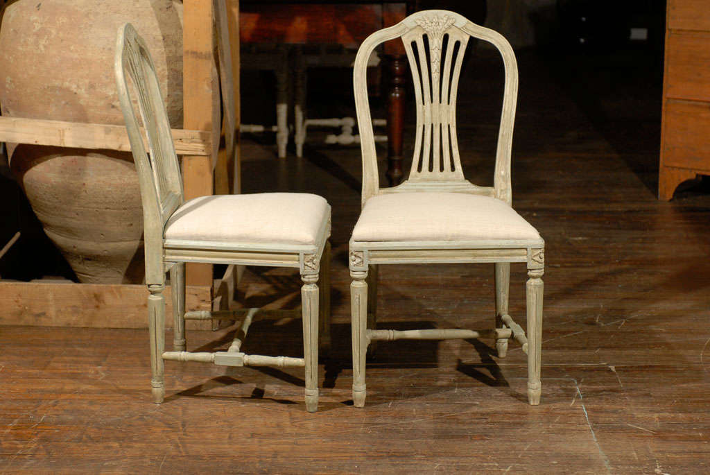 Set of Four Swedish Late Gustavian Style Wheat Back Side Chairs 3