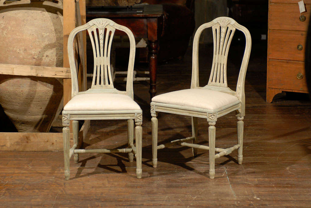 Set of Four Swedish Late Gustavian Style Wheat Back Side Chairs 4
