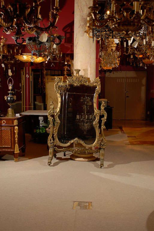 Carved cheval mirror