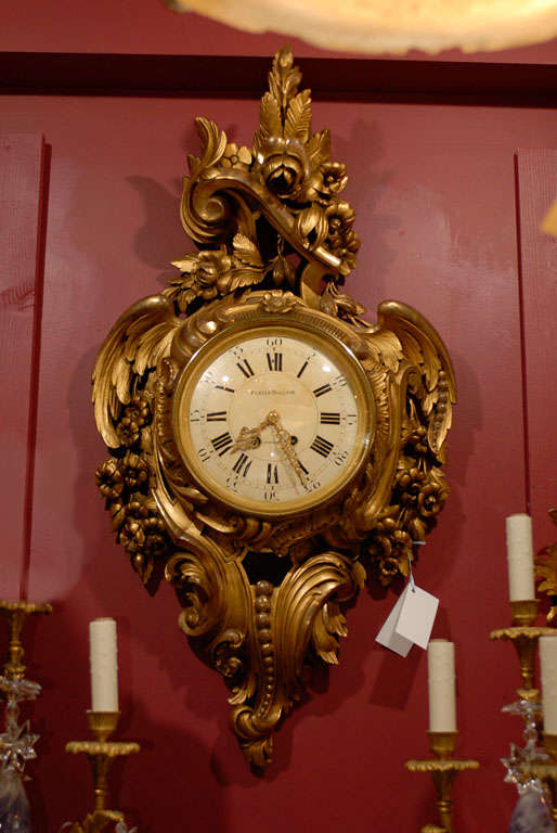 Horloge Cartel Giltwood en vente 2