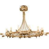 12-light Cream Painted Tole Chandelier, Arrow Motif