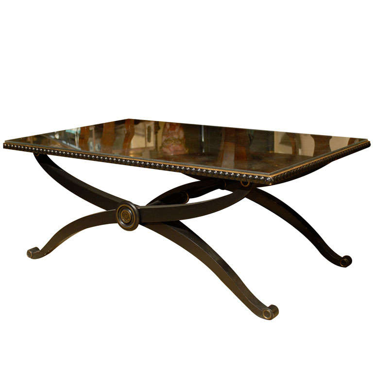 Regency Style Ebonized Coffee Table For Sale