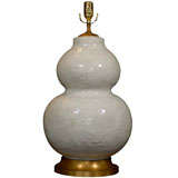 Vintage Jumbo Double Gourd Lamp, Custom Giltwood Base