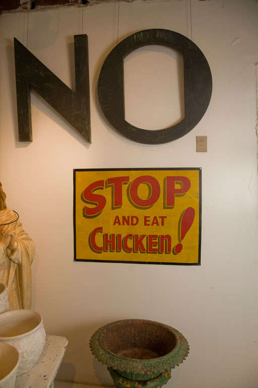 STOP!  Vintage Chicken Dinner Road Sign