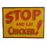 STOP!  Vintage Chicken Dinner Road Sign