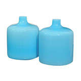 Opaque Aqua Glass Vases