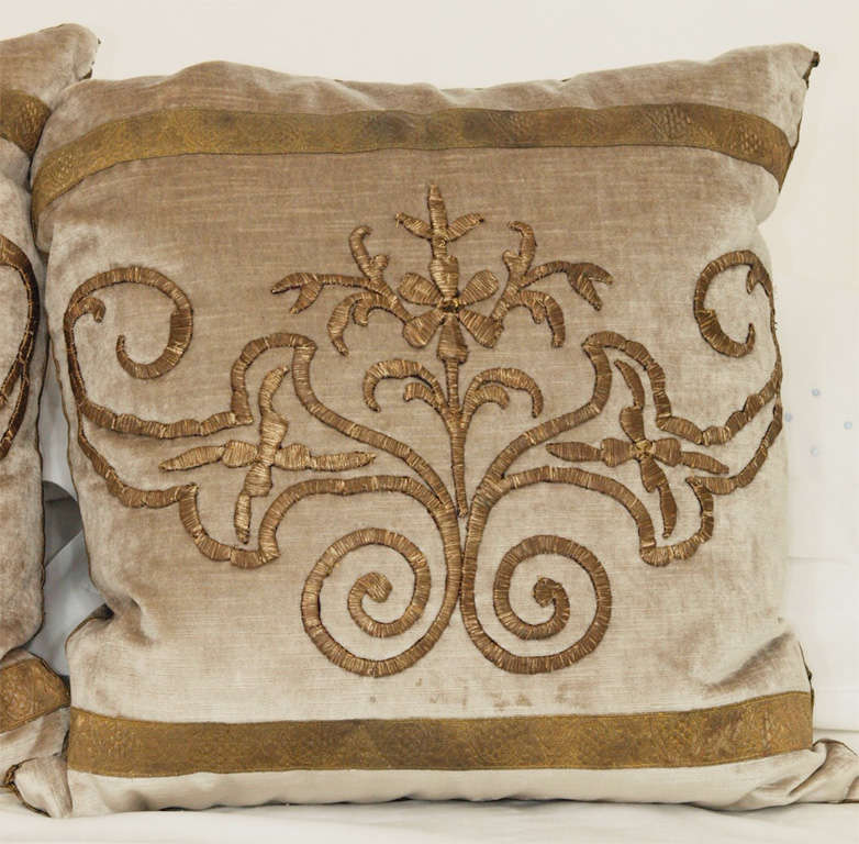 Antique Embroidery Pillows at 1stdibs