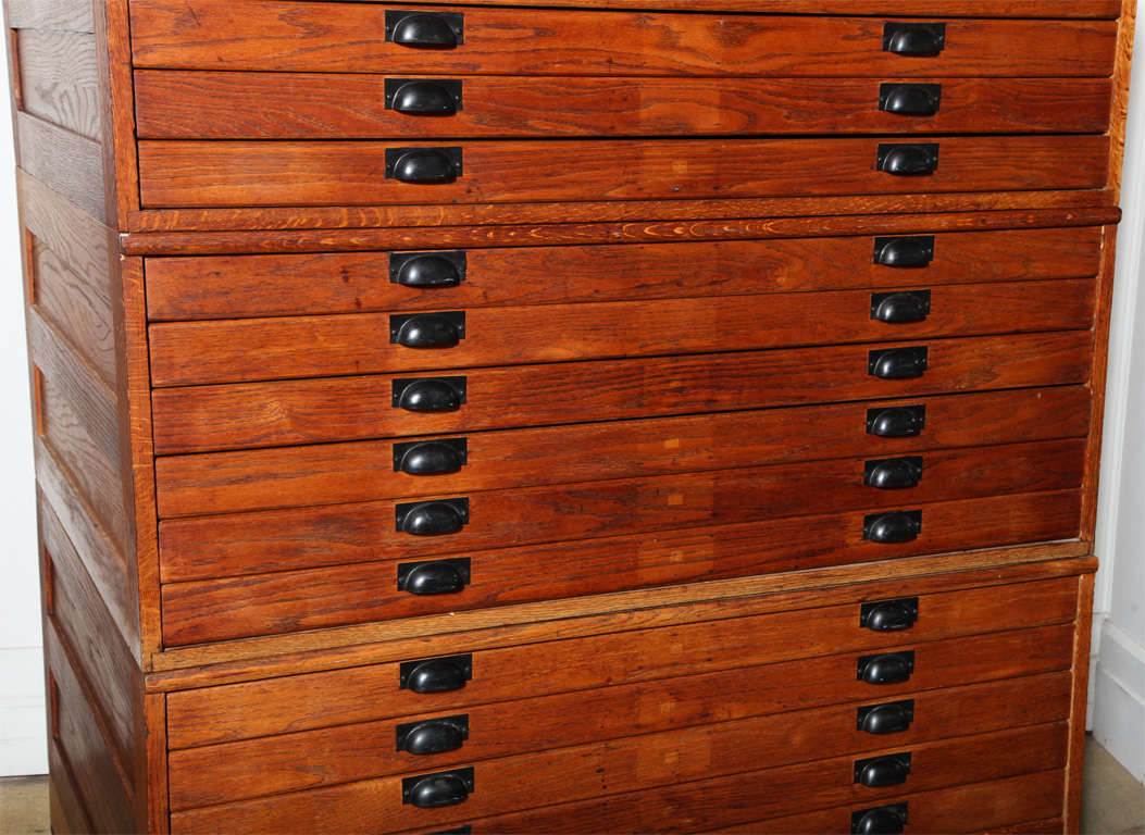 Large Oak Flat File In Excellent Condition In Bainbridge, NY